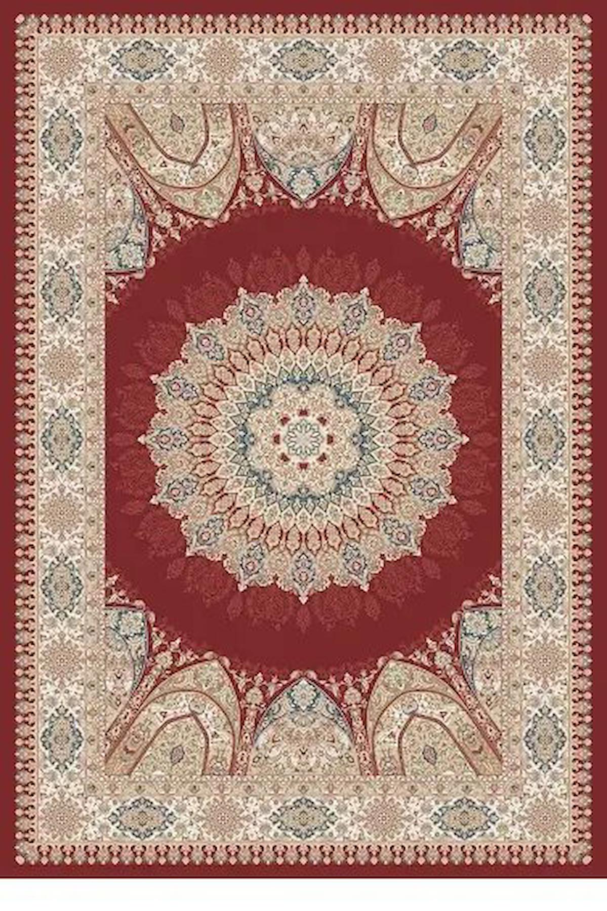 Kreasyon Halı IS001 Krem Viskon Yıkanabilir Kalın Pamuk Taban Dikdörtgen Makine Dokuma Salon Halısı 160x230 cm
