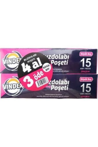 Şahane Pazar vindex Büyük Buz Dolabı Poşeti 4x15 Adet
