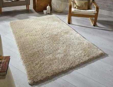 Giz Home Krem 6-12 mm Polyester Antibakteriyel Yıkanabilir Kalın Kaymaz Dikdörtgen Makine Dokuma Antre-Oturma Odası-Salon-Yatak Odası Halısı 100x200 cm
