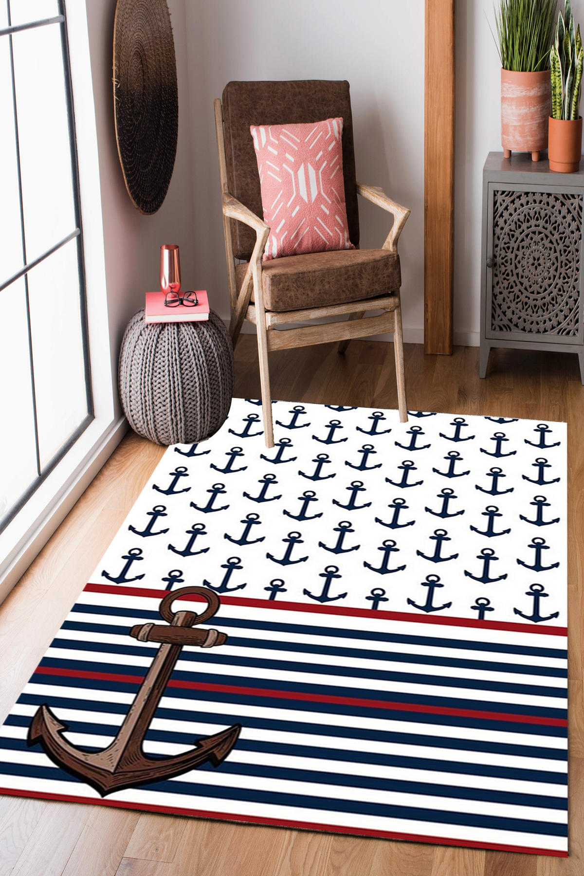 Homier Collection H-CK-10050A Krem 7 mm Pamuk Antibakteriyel Yıkanabilir Orta Kaymaz Dot Taban Dikdörtgen Makine Dokuma Çocuk Odası Halısı 100x400 cm