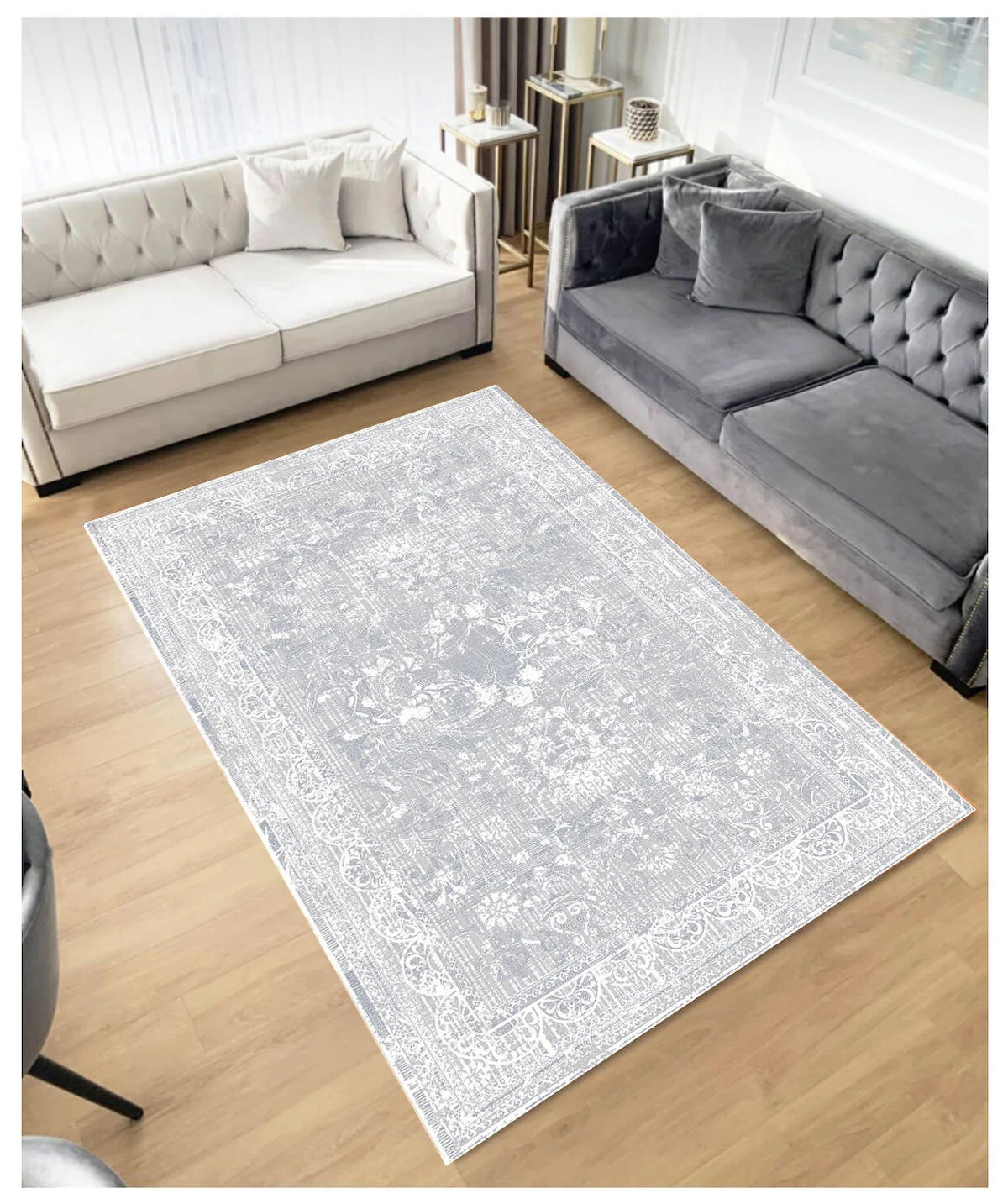 Sty Home Krem 0.8 mm Toz Tutmaz Yıkanabilir Orta Kaymaz Dot Taban Dikdörtgen Makine Dokuma Salon Halısı 160x230 cm