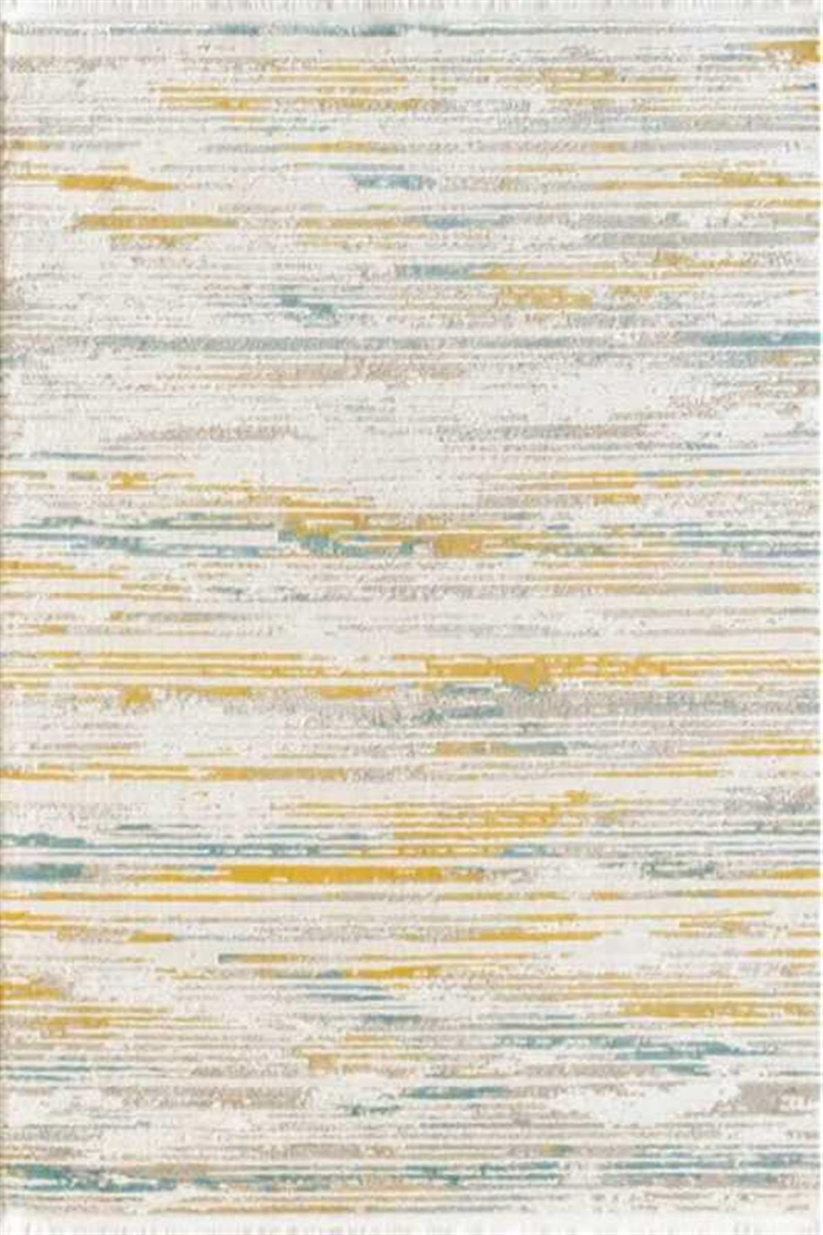Royal Halı Ege EG01A Sarı 10 mm Pamuk Antibakteriyel Yıkanabilir Kalın Kaymaz Lateks Taban Dikdörtgen Makine Dokuma Salon Halısı 100x200 cm