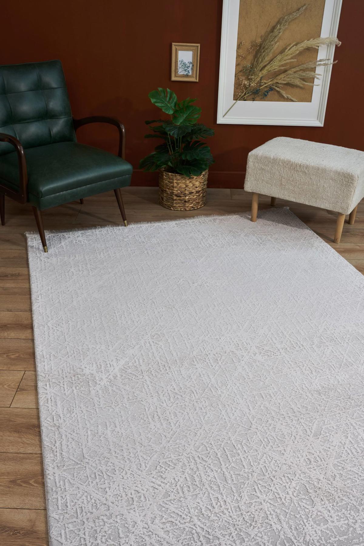 Apex Vivaldi 9771 Çok Renkli Pamuk Yıkanabilir İnce Kaymaz Jüt Taban Dikdörtgen Makine Dokuma Salon Halısı 120x180 cm