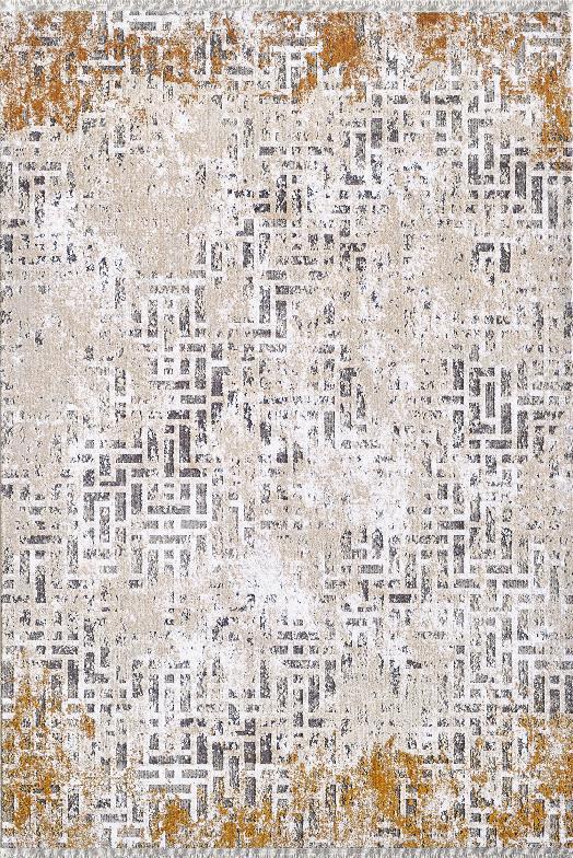 Atlas Halı Vage VQ00B Çok Renkli 8 mm Akrilik Yıkanabilir İnce Kaymaz Jüt Taban Dikdörtgen Makine Dokuma Salon Halısı 80x150 cm