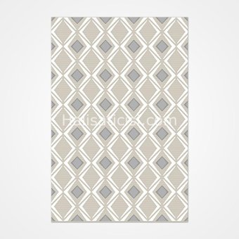 Crea Halı Almira 11409 Krem 8 mm Polyester Toz Tutmaz Yıkanabilir Orta Dikdörtgen Makine Dokuma Salon Halısı 200x200 cm