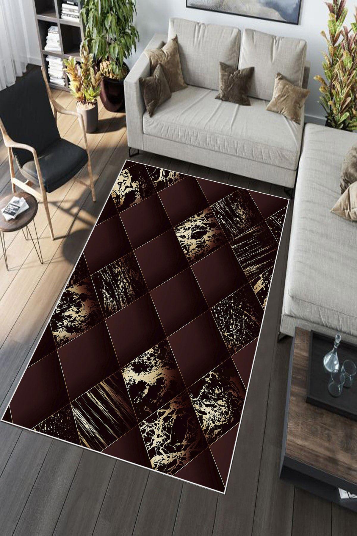 Aldora A210 Çok Renkli 9 mm Deri Yıkanabilir İnce Kaymaz Dikdörtgen Makine Dokuma Salon Halısı 120x200 cm