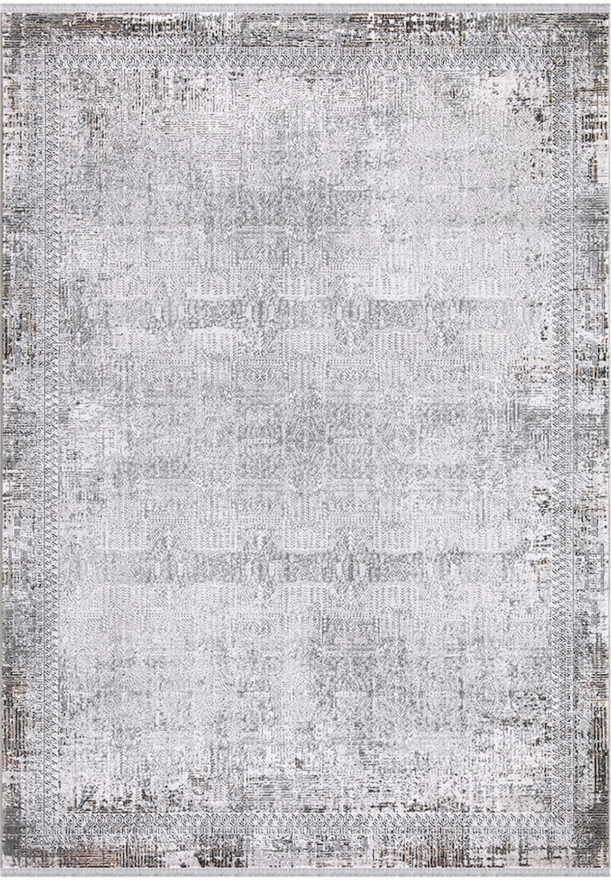 İpek Home Roxanne 17185 Gri 8 mm Akrilik Yıkanabilir İnce Kaymaz Pamuk Taban Dikdörtgen Makine Dokuma Antre-Çocuk Odası-Salon-Yatak Odası Halısı 160x230 cm