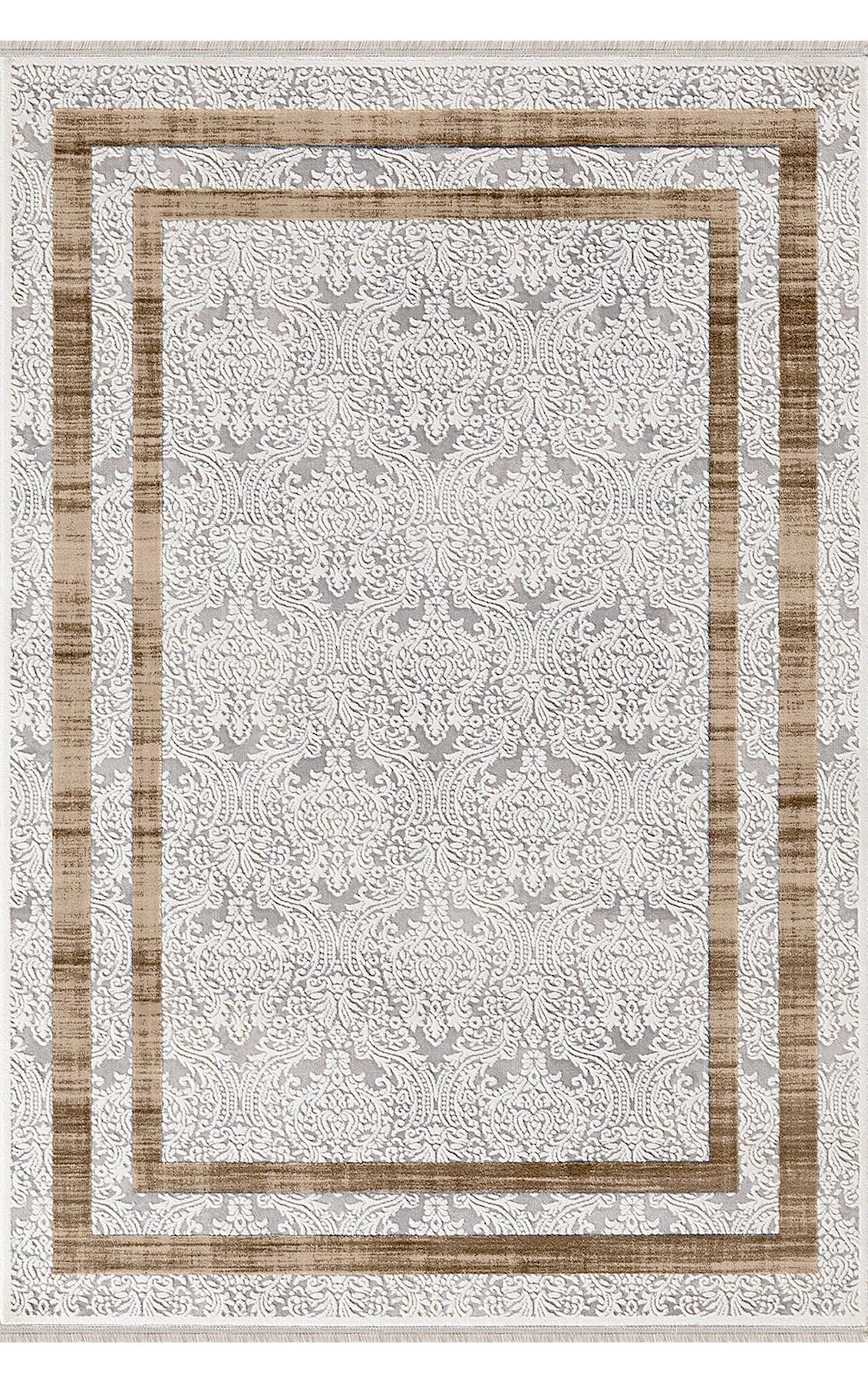 Padişah Eternity 33263 Bej-Kahverengi 10 mm Akrilik Yıkanabilir İnce Dikdörtgen Makine Dokuma Salon Halısı 200x290 cm