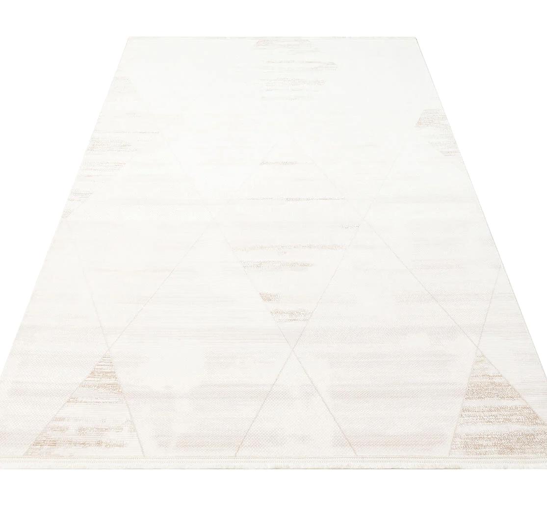 Eko Halı Lykia LKY3 Krem 10 mm Akrilik Yumuşak Yıkanabilir İnce Kaymaz Taban Dikdörtgen Makine Dokuma Salon Halısı 200x290 cm