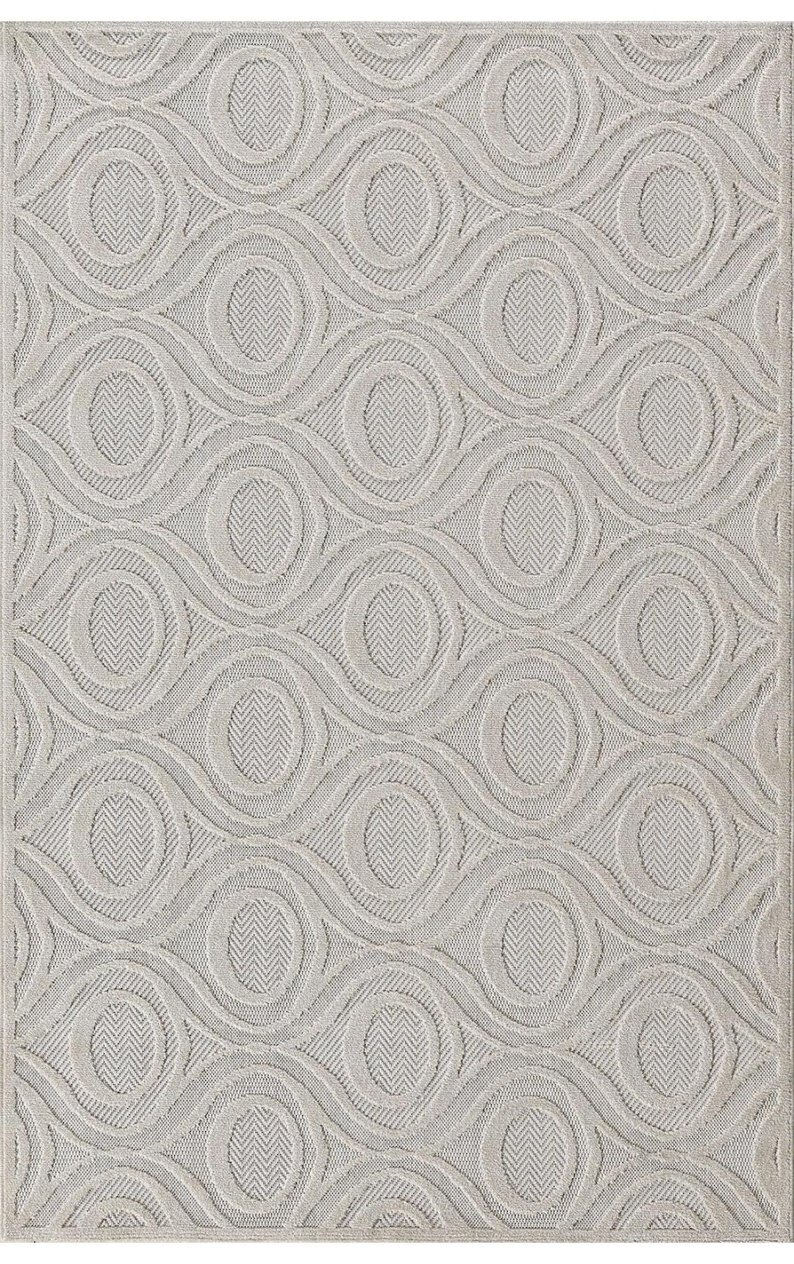 Padişah 54095 Krem 5 mm Polyester Yumuşak Yıkanabilir İnce Dikdörtgen Makine Dokuma Salon Halısı 160x230 cm