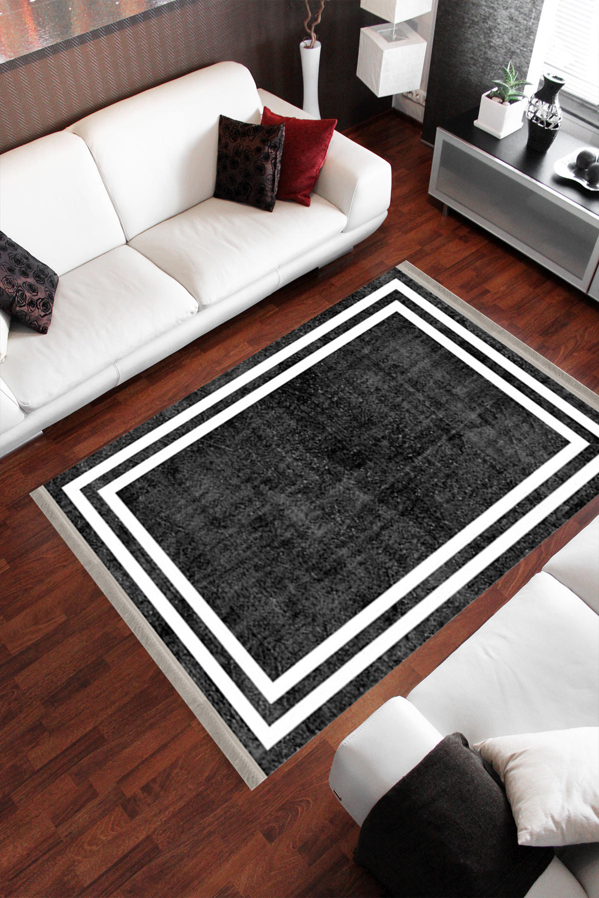 Homier Collection H-MD-0070A Krem 7 mm Pamuk Antibakteriyel Yıkanabilir Orta Kaymaz Dot Taban Dikdörtgen Makine Dokuma Salon Halısı 80x300 cm