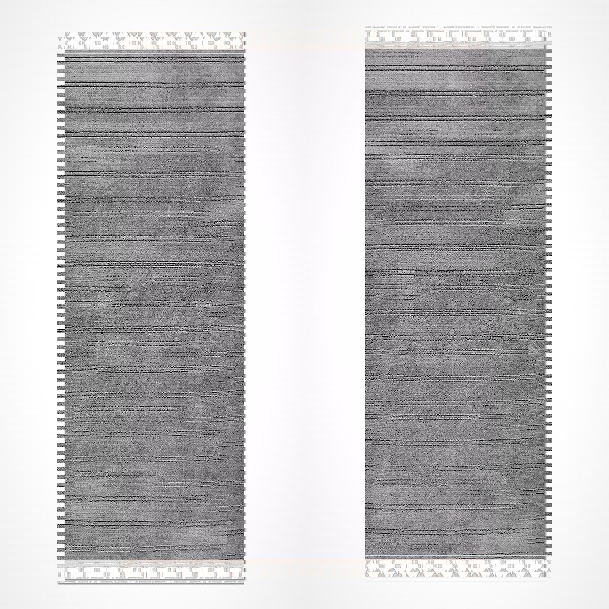 Crea Halı Satürn 2361AK Gri 10 mm Polyester Yumuşak Yıkanabilir Orta Dikdörtgen Makine Dokuma Salon Halısı 160x235 cm