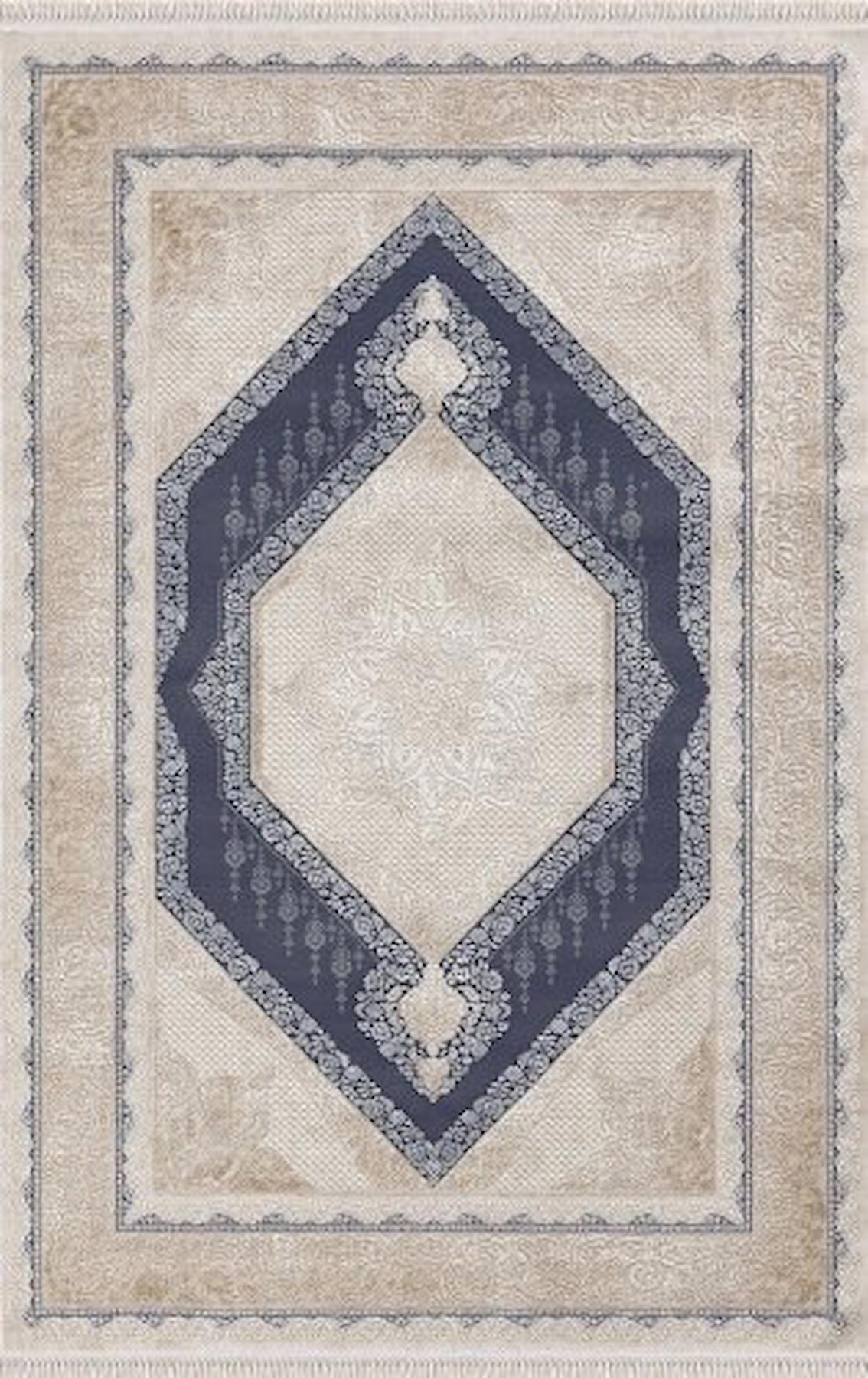 Merinos Rodin 19769 Krem 11 mm Akrilik Toz Tutmaz Yıkanabilir Kalın Kaymaz Dikdörtgen Makine Dokuma Salon Halısı 100x300 cm