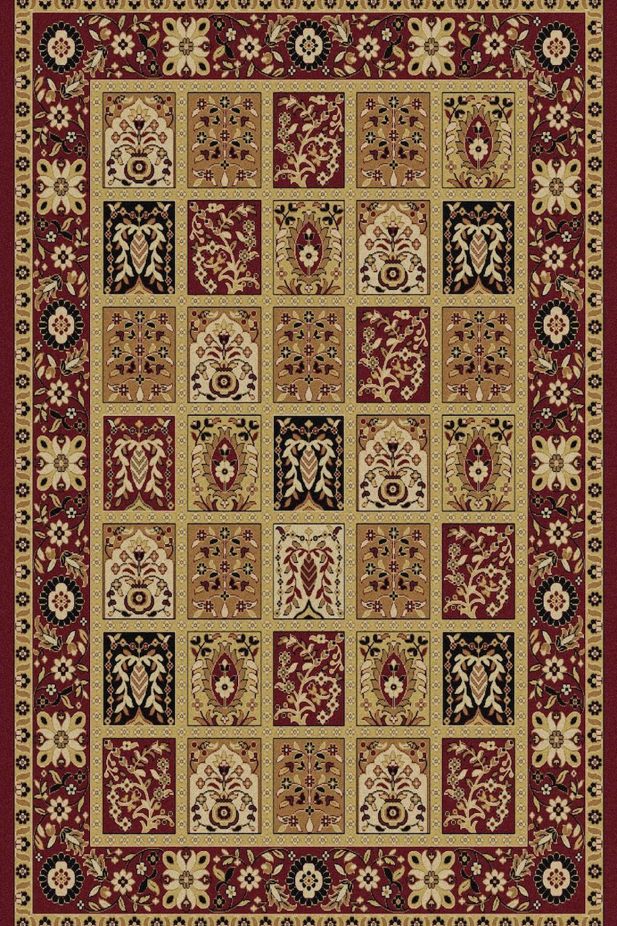 Halı Atölyesi HK006 Kırmızı 5 mm Pamuk Yıkanabilir Kaymaz Taban Dikdörtgen Makine Dokuma Salon Halısı 160x230 cm