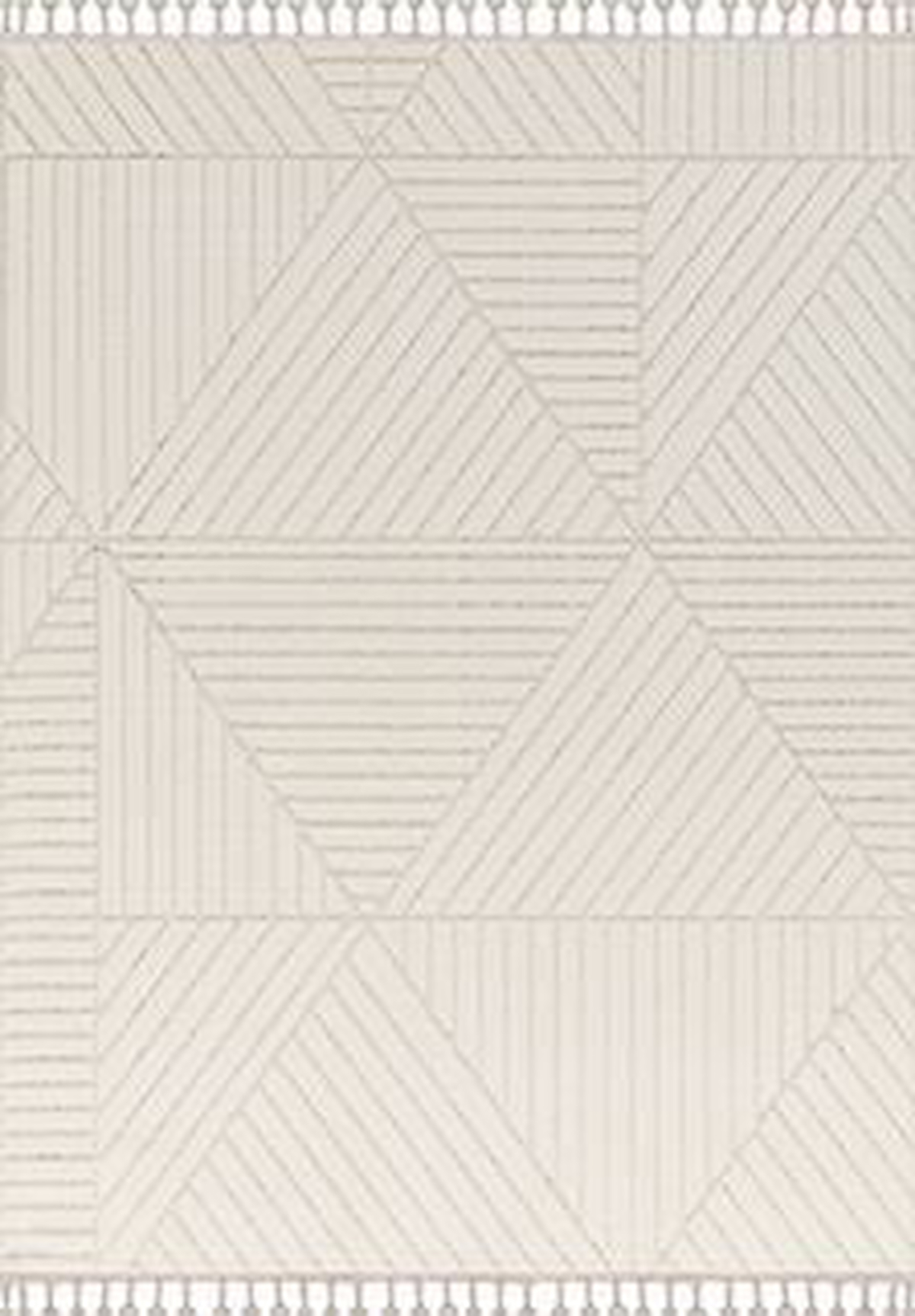 Crea Halı Satürn 2353A Krem 10 mm Polyester Yumuşak Yıkanabilir Orta Geometrik Dikdörtgen Makine Dokuma Salon Halısı 160x230 cm