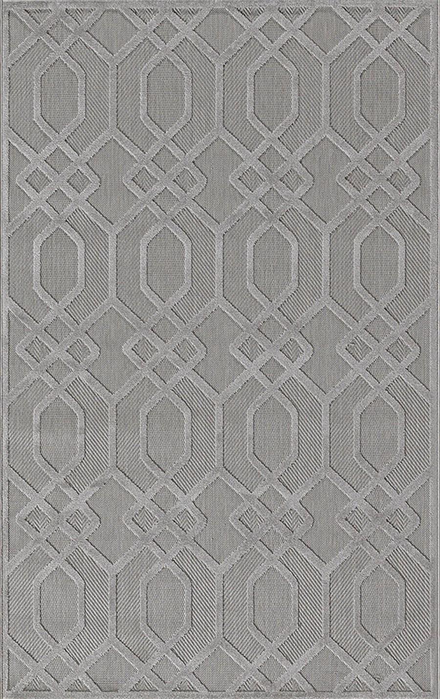 Merinos Launge 54094 Gri 5 mm Akrilik Yıkanabilir İnce Kaymaz Dikdörtgen Makine Dokuma Salon Halısı 150x200 cm