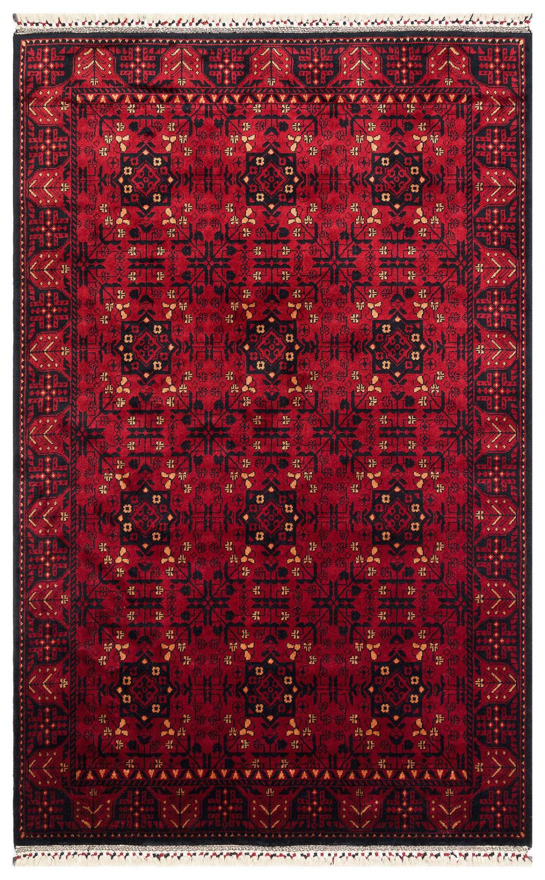 Eko Halı 952 Kırmızı-Siyah 7 mm Silinebilir Yıkanabilir Orta Dikdörtgen Makine Dokuma Oturma Odası-Salon Halısı 160x230 cm