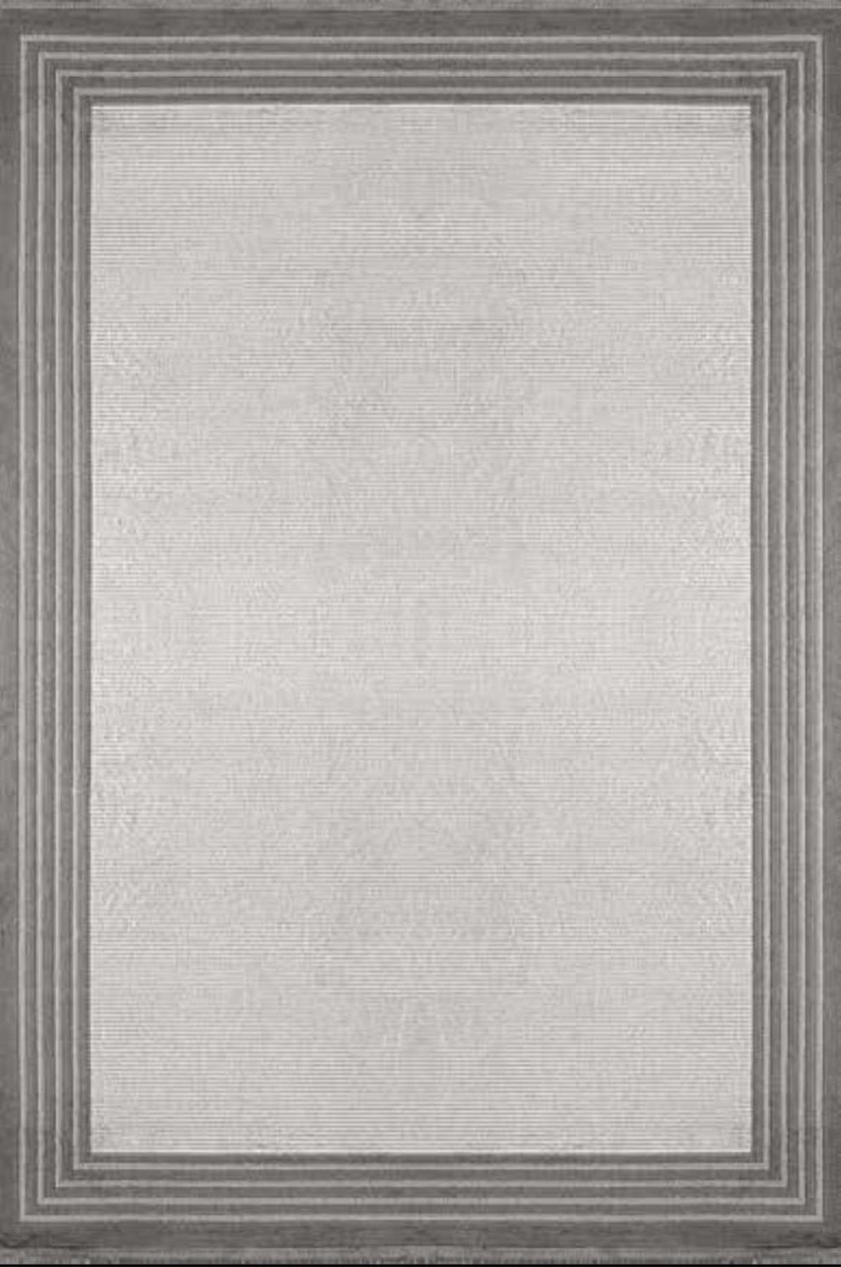 Prizma Home Ayşıl 6013A Antrasit 4 mm Akrilik-Bambu Silinebilir Yıkanabilir Dikdörtgen Makine Dokuma Salon Halısı 160x230 cm