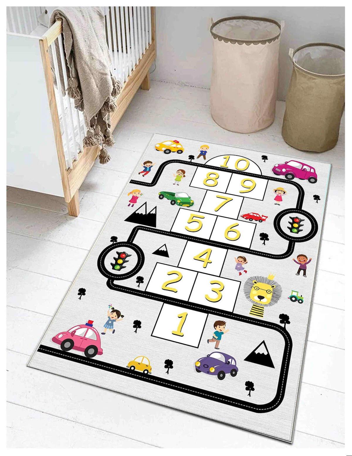 Sty Home Pembe 0.8 mm Polyester Toz Tutmaz Yıkanabilir İnce Kaymaz Lateks Taban Dikdörtgen Makine Dokuma Çocuk Odası Halısı 160x230 cm