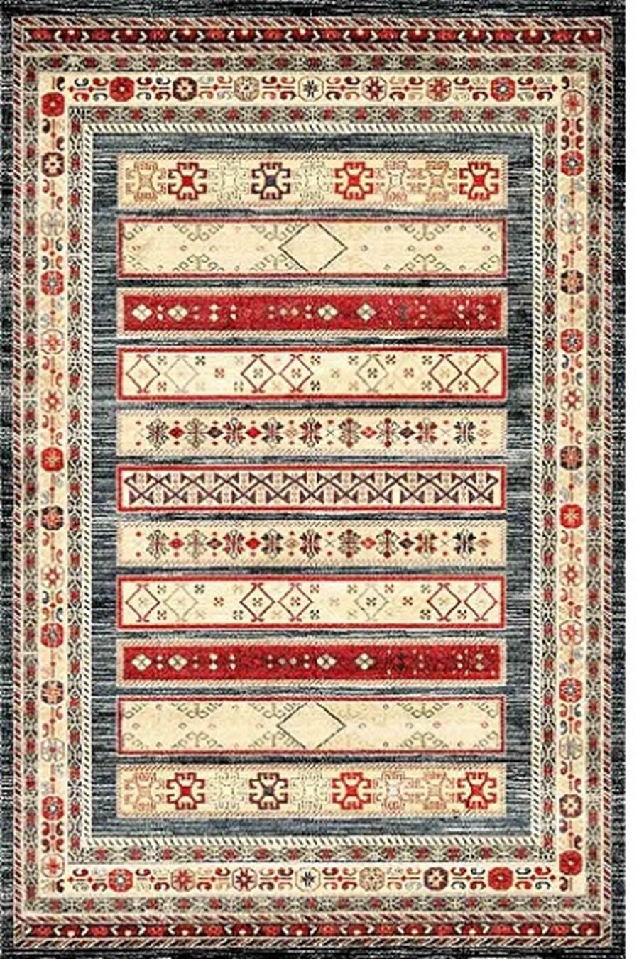 Kreasyon Halı Pandora 2756 Bordo 5 mm Polyester Yıkanabilir Kalın Kaymaz Pamuk Taban Dikdörtgen Makine Dokuma Salon Halısı 100x300 cm