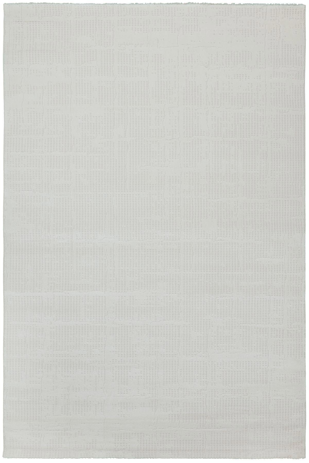 Dinarsu Adora 36387 Krem 10 mm Akrilik Antibakteriyel Yıkanabilir Orta Kaymaz Jüt Taban Dikdörtgen Makine Dokuma Salon Halısı 140x200 cm