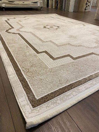 İlhanın Halıları Kahverengi - Krem 15 mm Akrilik Yıkanabilir Kalın Kaymaz Dikdörtgen Makine Dokuma Salon Halısı 180x280 cm