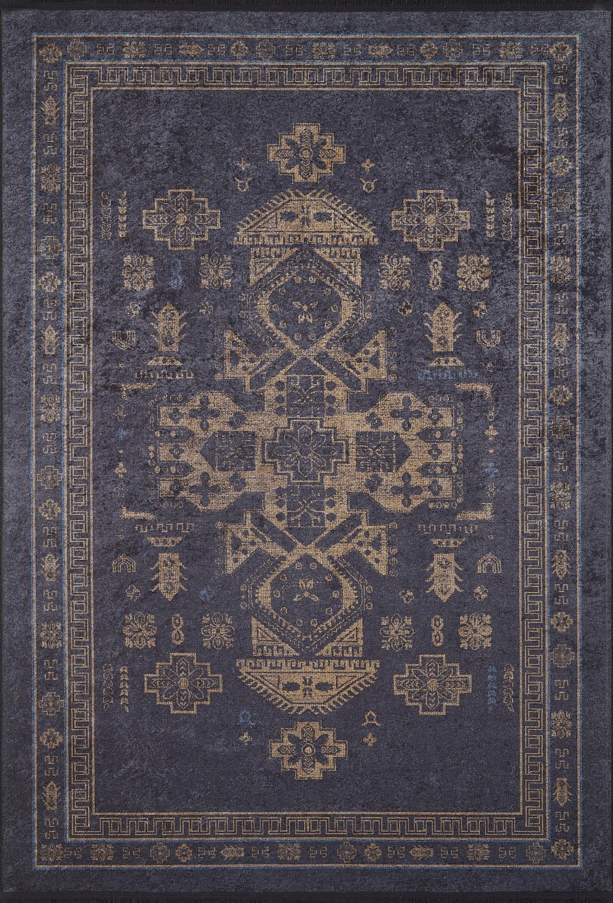 Halı Atölyesi HK178 Antrasit 5 mm Pamuk Yıkanabilir İnce Kaymaz Taban Dikdörtgen Makine Dokuma Halı 120x180 cm