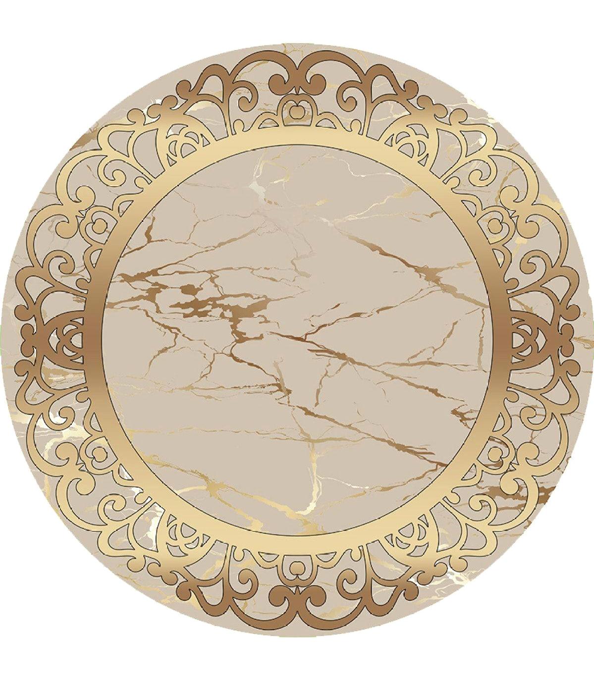 Aldora B1274 Altın 9 mm Deri Antibakteriyel Yıkanabilir İnce Kaymaz Deri Taban Dikdörtgen Makine Dokuma Salon Halısı 180x280 cm