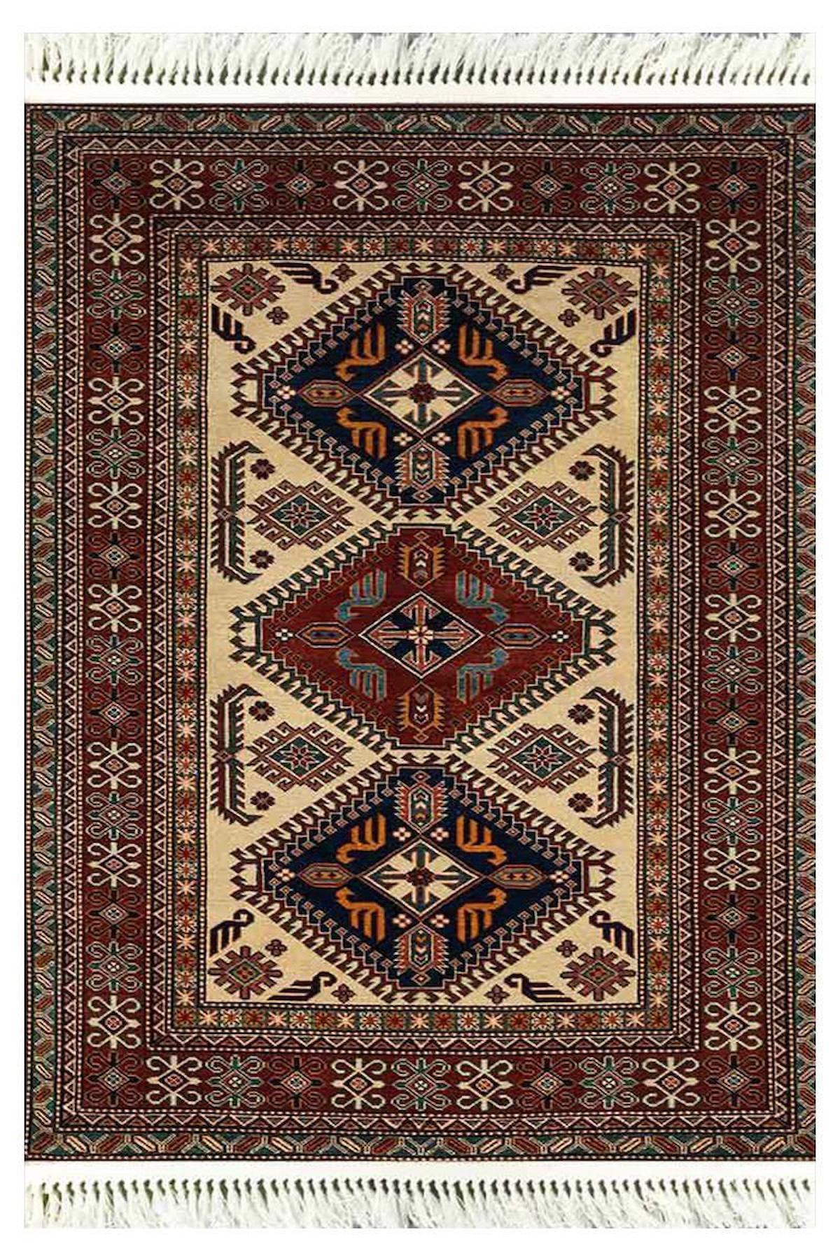 Prizma Home V6020 Çok Renkli Pamuk Toz Tutmaz Yıkanabilir Orta Dikdörtgen Makine Dokuma Oturma Odası-Salon Halısı 180x300 cm