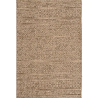 Hoom Rugs Beirut 9103 Bej-Gri 11 mm Polyester Antialerjenik Orta Kaymaz Jüt Taban Dikdörtgen Makine Dokuma Salon Halısı 140x140 cm