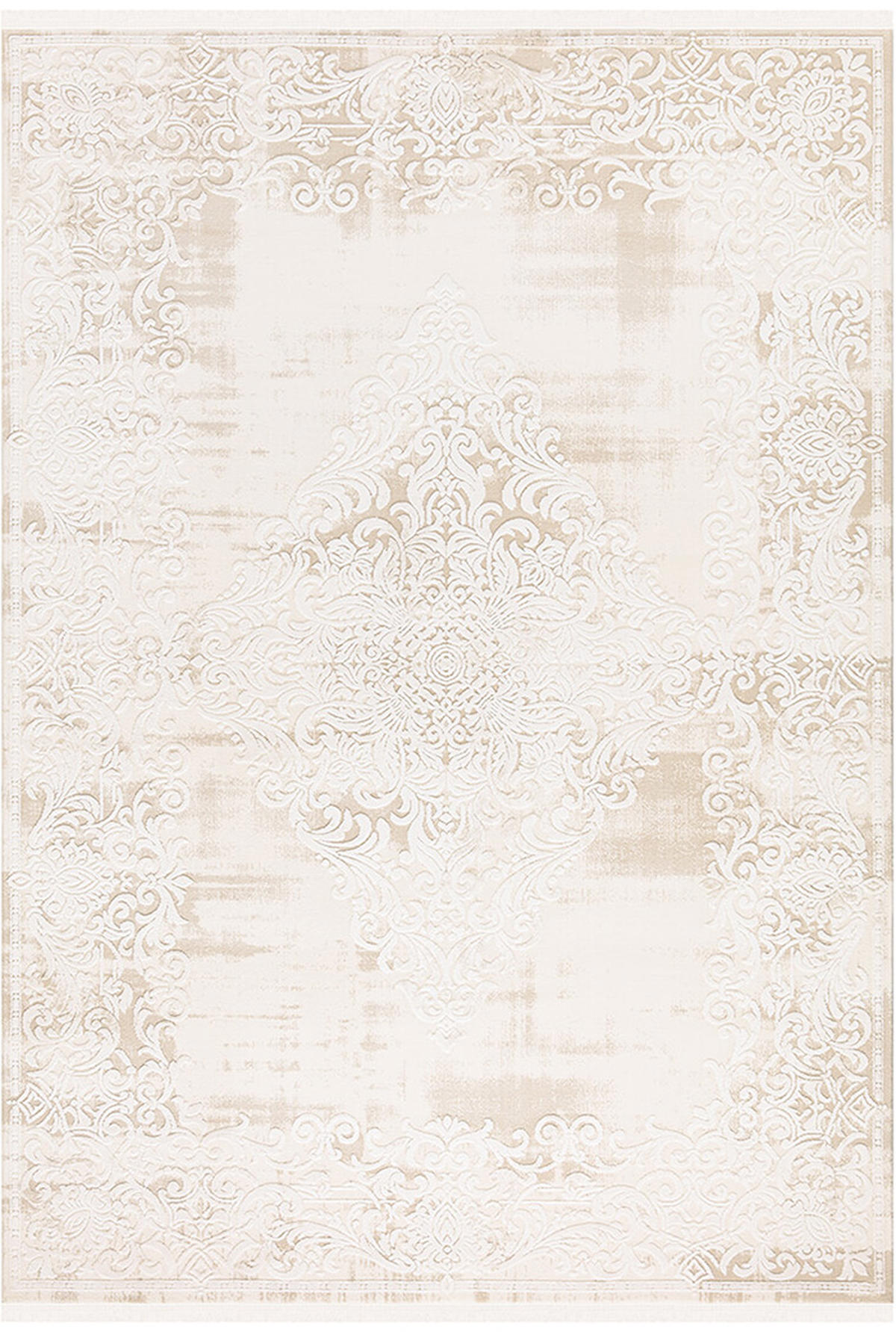 İpek Home Sardes 6110A Krem 10 mm Akrilik Yıkanabilir Orta Kaymaz Pamuk Taban Dikdörtgen Makine Dokuma Antre-Çocuk Odası-Salon-Yatak Odası Halısı 180x180 cm