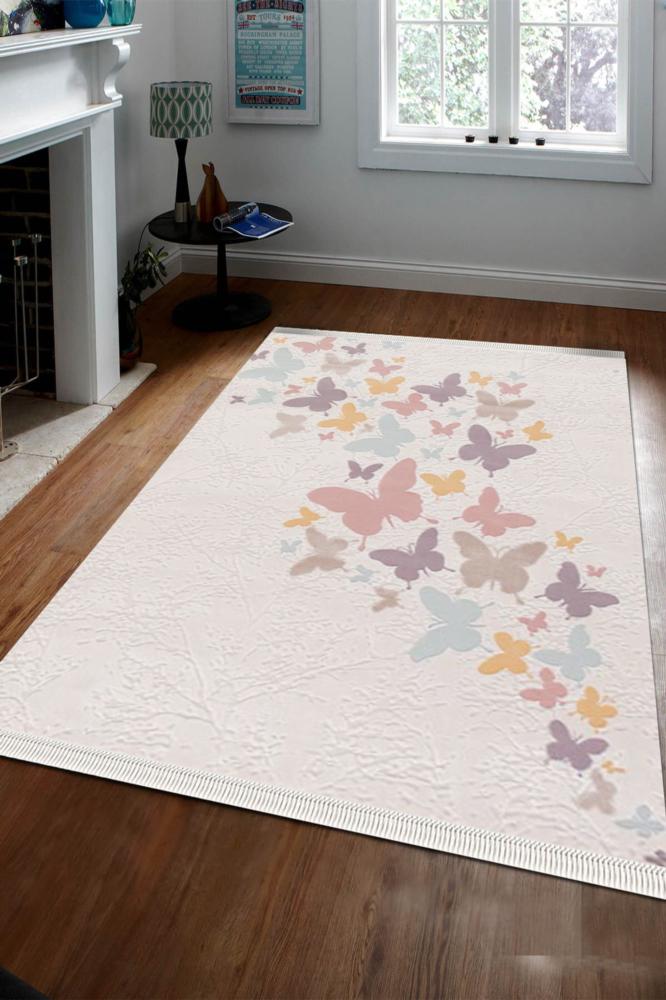 Artemis Halı 1604A Çok Renkli Akrilik Yıkanabilir İnce Kaymaz Jüt Taban Dikdörtgen Makine Dokuma Salon Halısı 180x180 cm