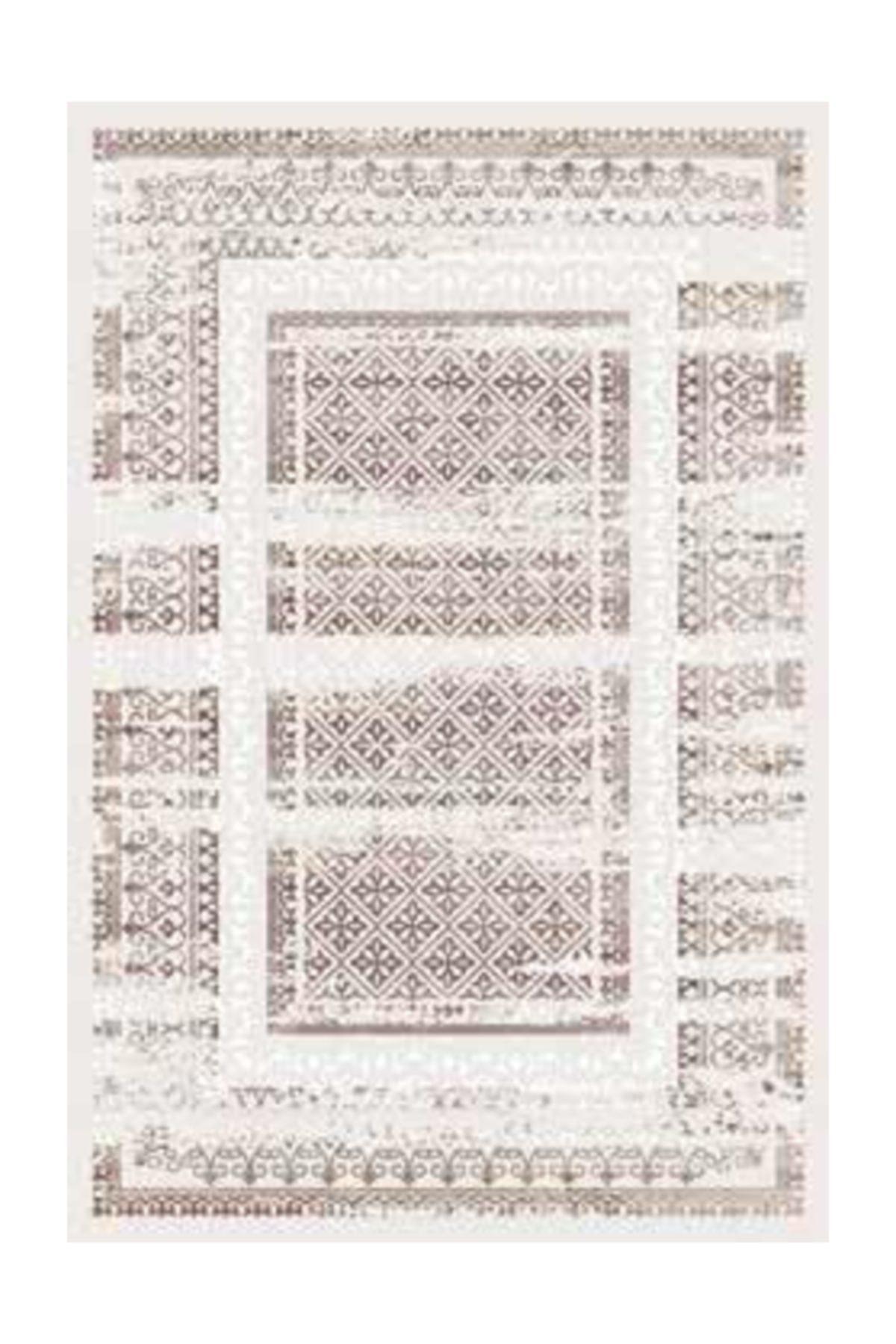 Artemis Halı Mira 1503 Krem Akrilik Yıkanabilir İnce Kaymaz Jüt Taban Dikdörtgen Makine Dokuma Salon Halısı 140x200 cm