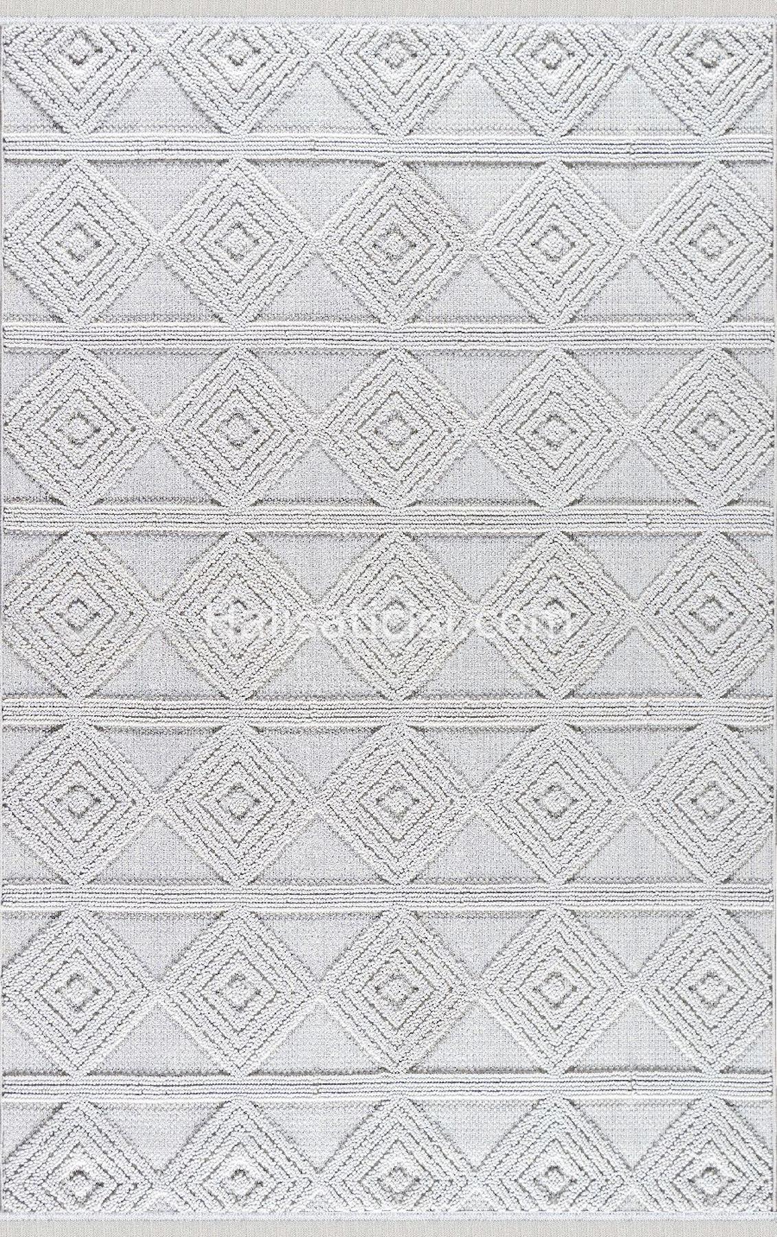 Padişah Ferida 61578 Krem 2 mm Polyester Toz Tutmaz Yıkanabilir İnce Dikdörtgen Makine Dokuma Salon Halısı 80x80 cm