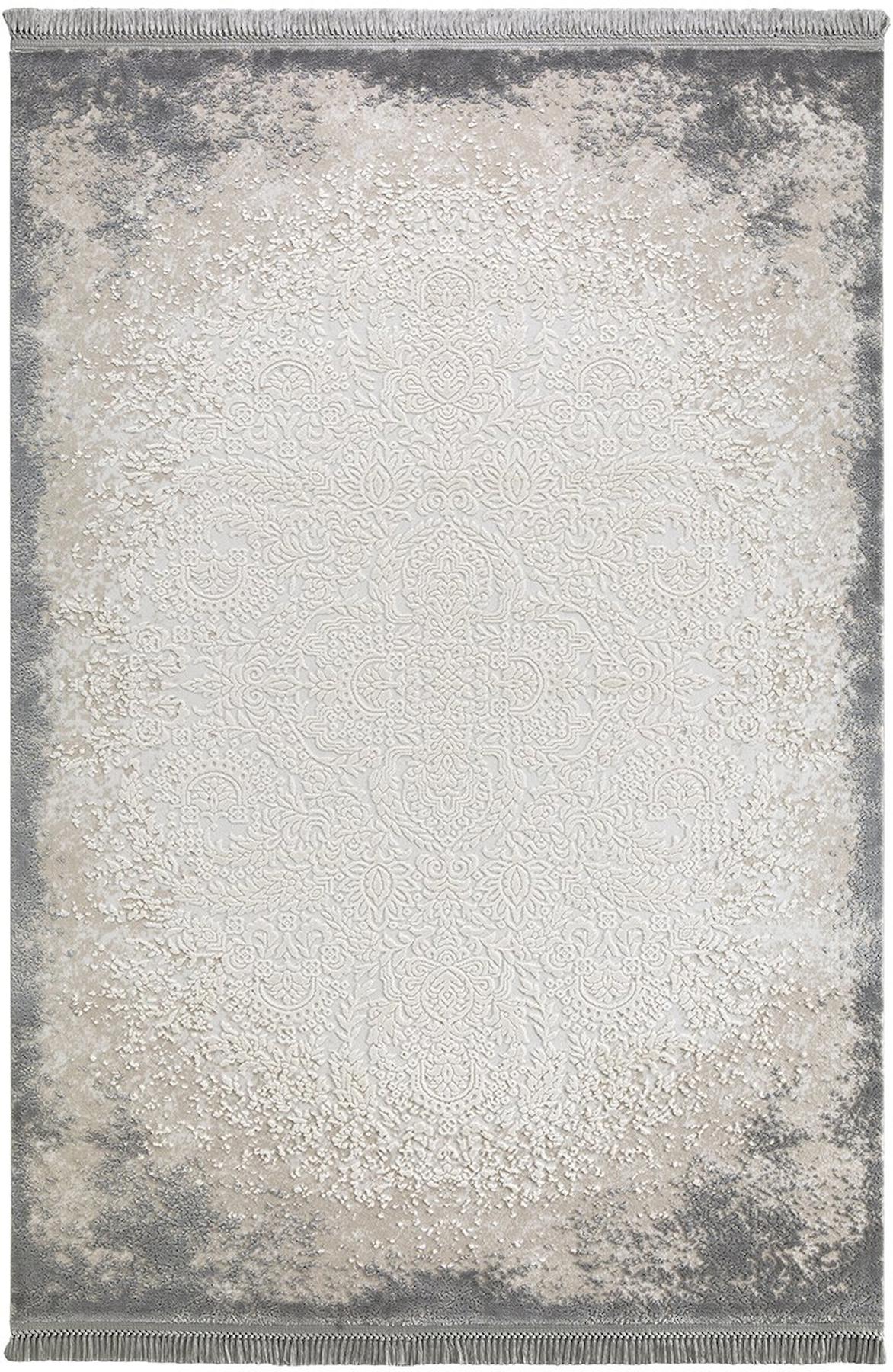 Flora Halı Ayşıl 1861 D Krem 11 mm Akrilik-Bambu Silinebilir Yıkanabilir Dikdörtgen Makine Dokuma Salon Halısı 160x230 cm