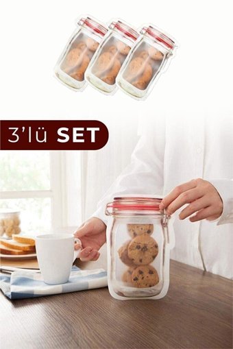 Afili Home Orta Kilitli Buz Dolabı Poşeti 3 Adet