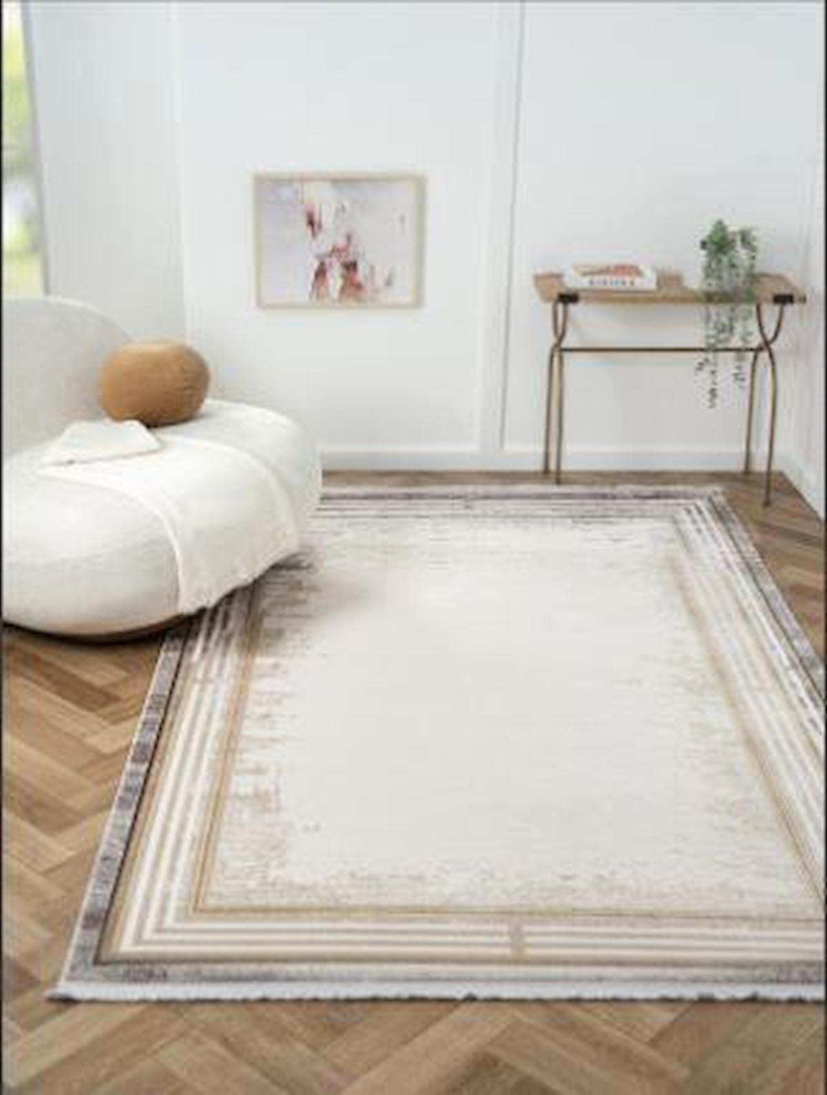 Çam Halı Otto OT001G Gri 8 mm Akrilik Silinebilir Yıkanabilir Orta Dikdörtgen Makine Dokuma Salon Halısı 160x235 cm