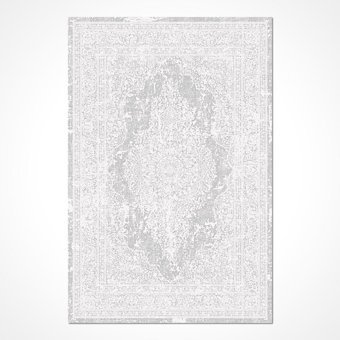 Crea Halı Milad MD001 Krem 7.5 mm Akrilik-Viskon Toz Tutmaz Yıkanabilir Orta Pamuk Taban Dikdörtgen Makine Dokuma Salon Halısı 150x350 cm