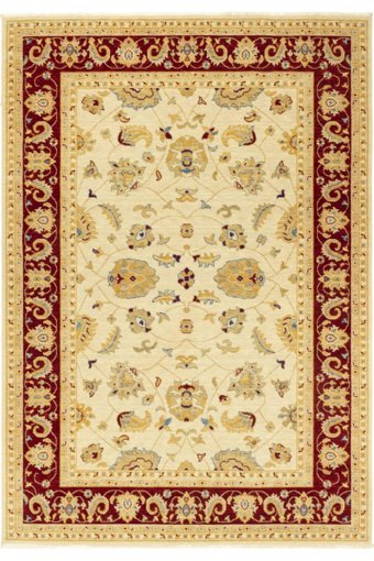 Tuğra Halı Beylerbeyi BB03 Kırmızı-Krem 4 mm Yün Yıkanabilir İnce Dikdörtgen Makine Dokuma Salon Halısı 100x200 cm