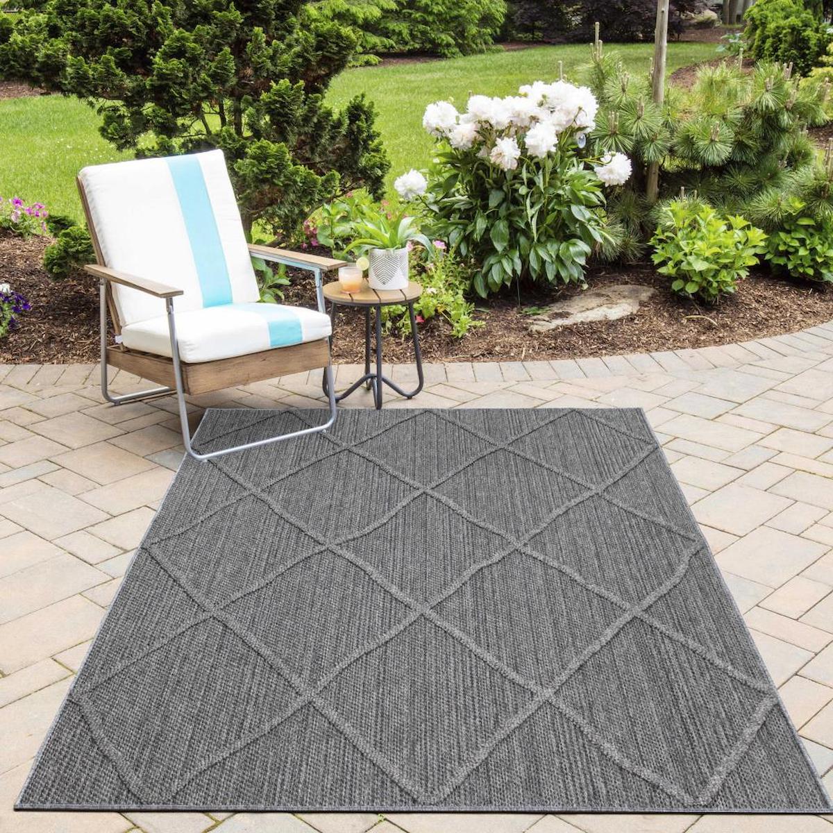 Red Halı Gri 8.5 mm Polipropilen Antialerjenik-Toz Tutmaz Yıkanabilir Orta Kaymaz Jüt Taban Dikdörtgen Makine Dokuma Salon Halısı 100x160 cm