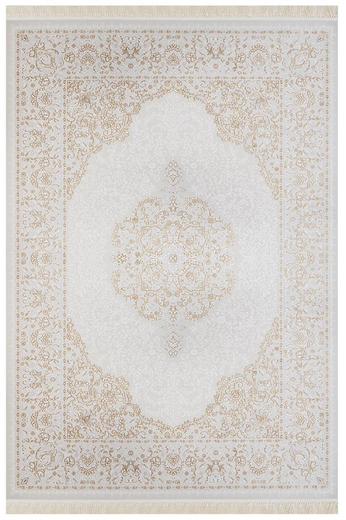 Artemis Halı Dream 9705B Bej-Krem 6 mm Akrilik Yıkanabilir İnce Kaymaz Jüt Taban Dikdörtgen Makine Dokuma Salon Halısı 160x230 cm