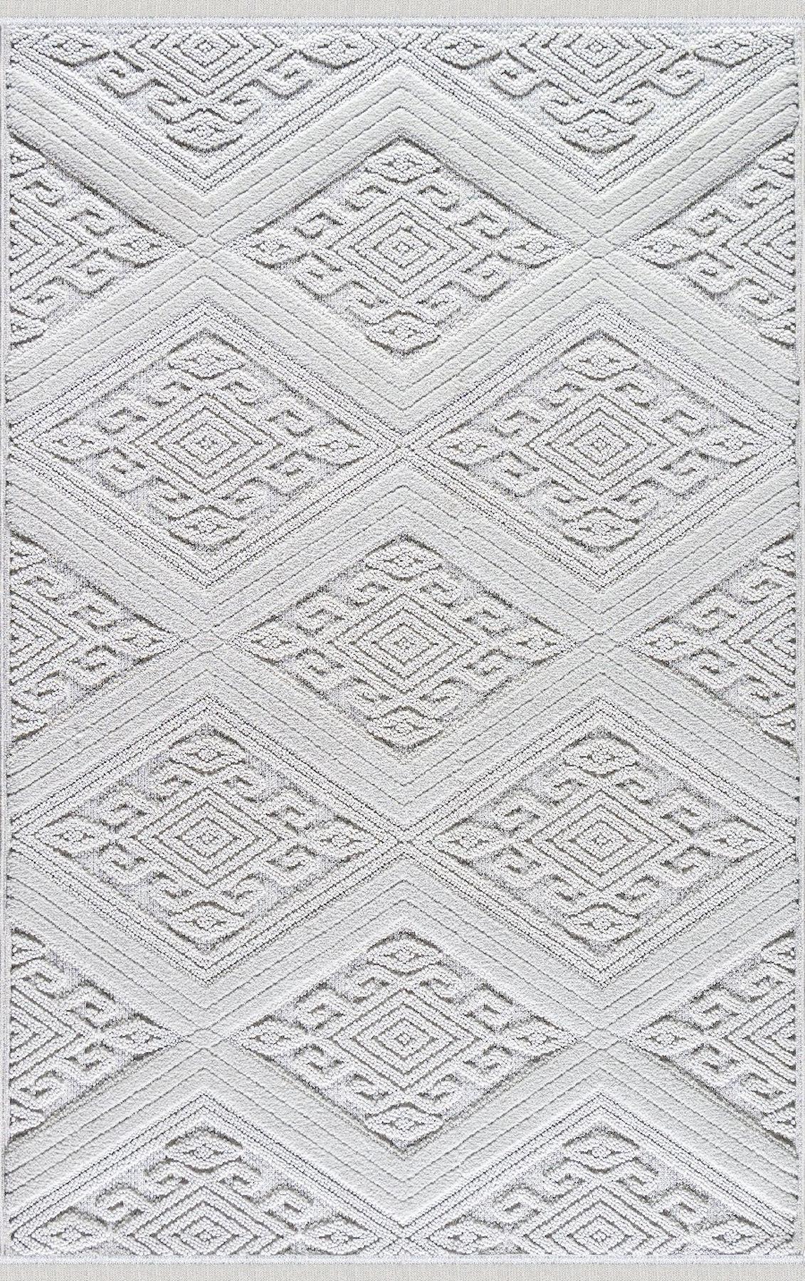 Padişah Ferida 61580 Krem 2 mm Polyester Toz Tutmaz Yıkanabilir İnce Dikdörtgen Makine Dokuma Salon Halısı 160x230 cm