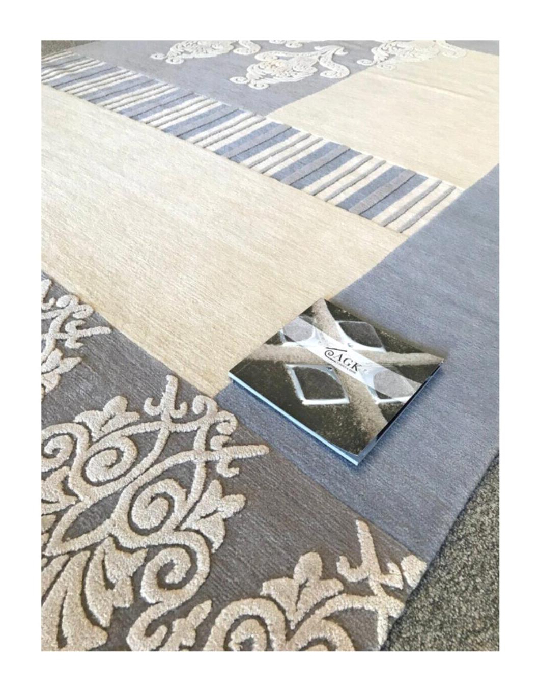 Agk Midium Silk M008 Krem 14 mm Yün Yıkanabilir İnce Kaymaz Jüt Taban Dikdörtgen Makine Dokuma Salon Halısı 80x80 cm