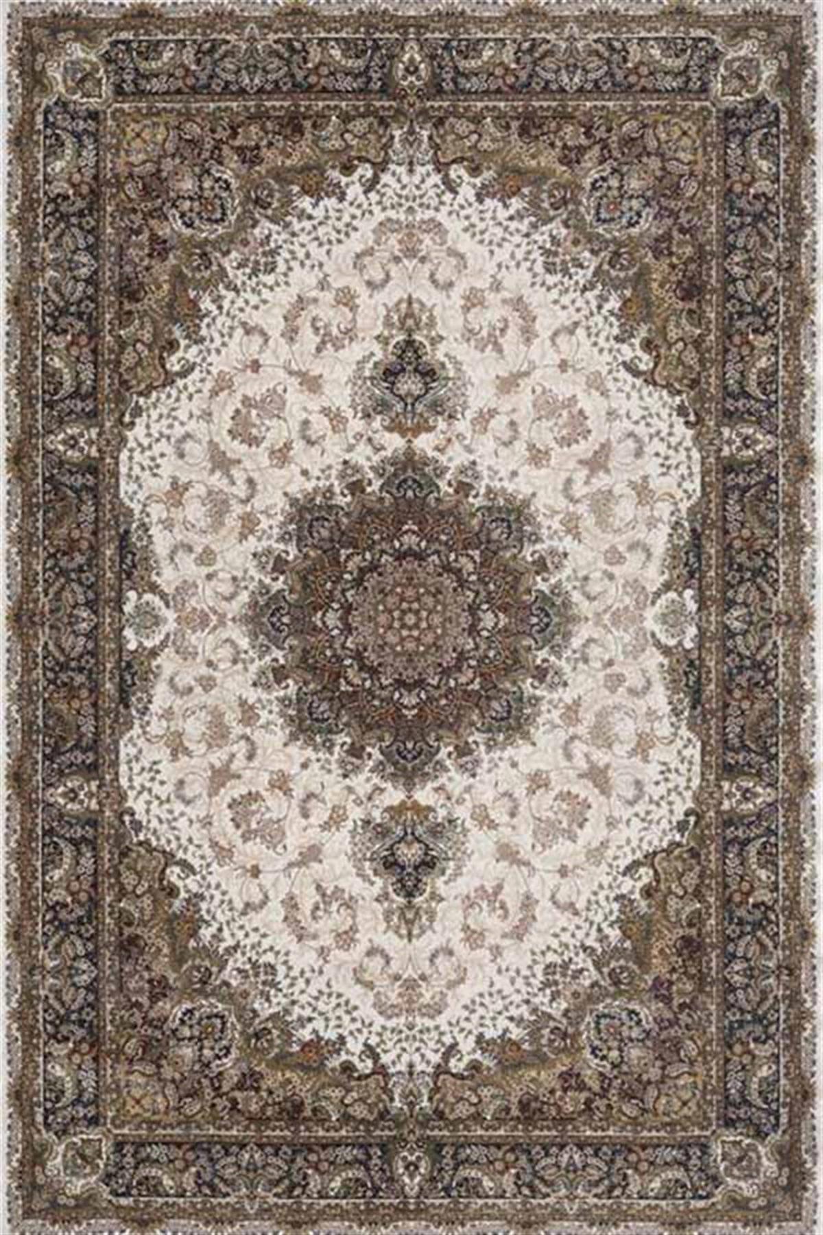 Artemis Halı Silk 5158A Bej-Krem 4 mm Akrilik Yıkanabilir İnce Kaymaz Jüt Taban Dikdörtgen Makine Dokuma Salon Halısı 120x180 cm
