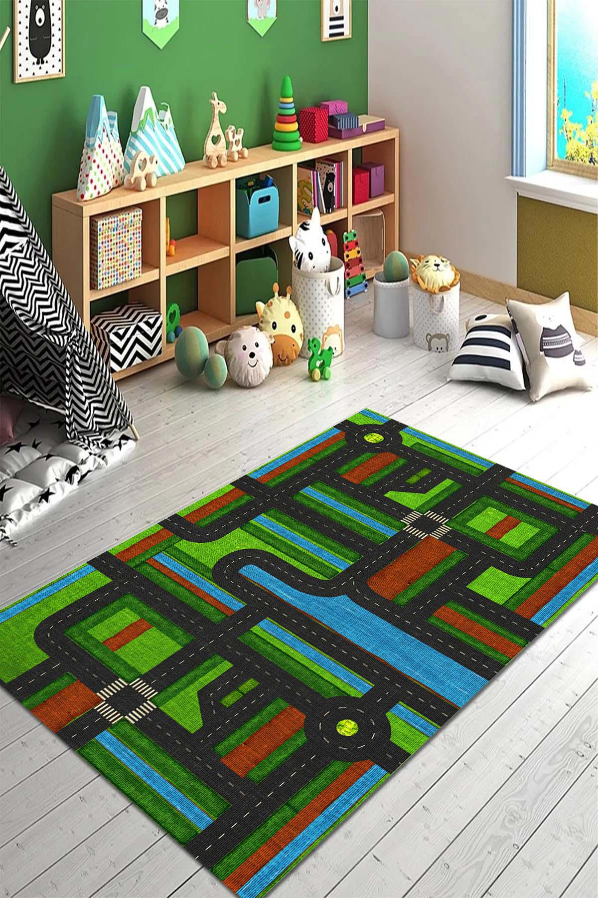 Aida Home Lene Krem 0.5 mm Pamuk Antibakteriyel Yıkanabilir İnce Kaymaz Pamuk Taban Dikdörtgen Makine Dokuma Çocuk Odası-Salon Halısı 240x340 cm