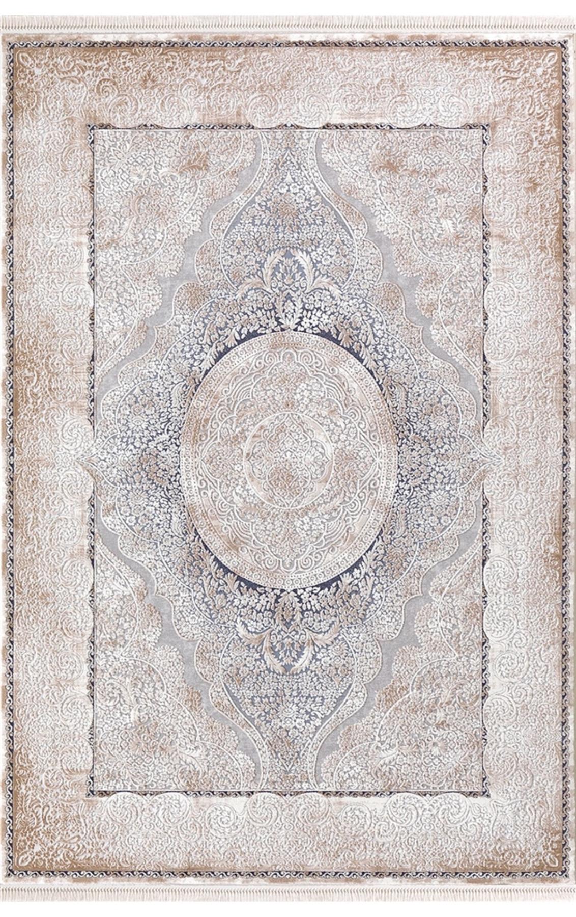 Padişah Santo 31883 Lacivert 11 mm Akrilik Yumuşak Yıkanabilir İnce Dikdörtgen Makine Dokuma Salon Halısı 120x400 cm