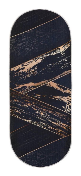 Dijidekor Siyah 7 mm Polipropilen Yıkanabilir Orta Kaymaz Dot Taban Oval Makine Dokuma Oturma Odası Halısı 100x200 cm