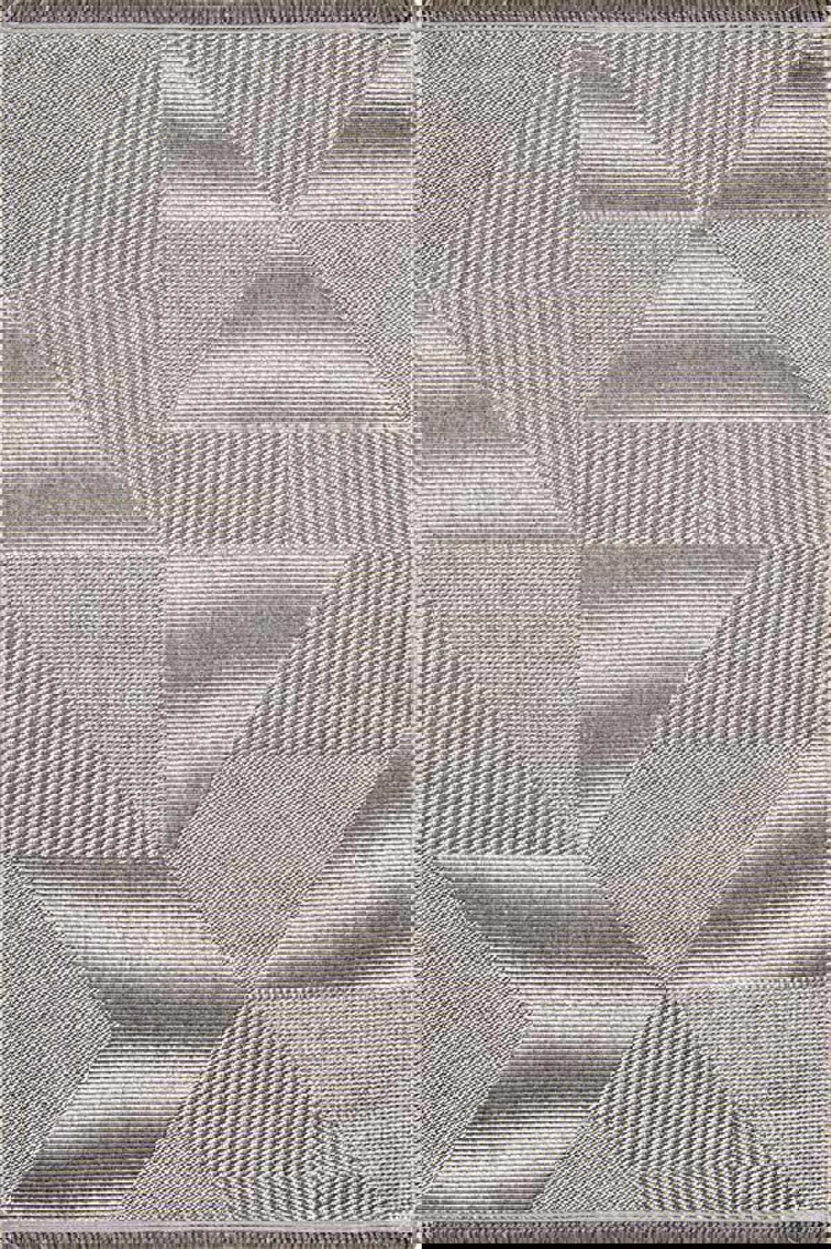 Enti Halı Vega 1456 Gri 7 mm Polyester Yıkanabilir Orta Dikdörtgen Makine Dokuma Salon Halısı 200x300 cm