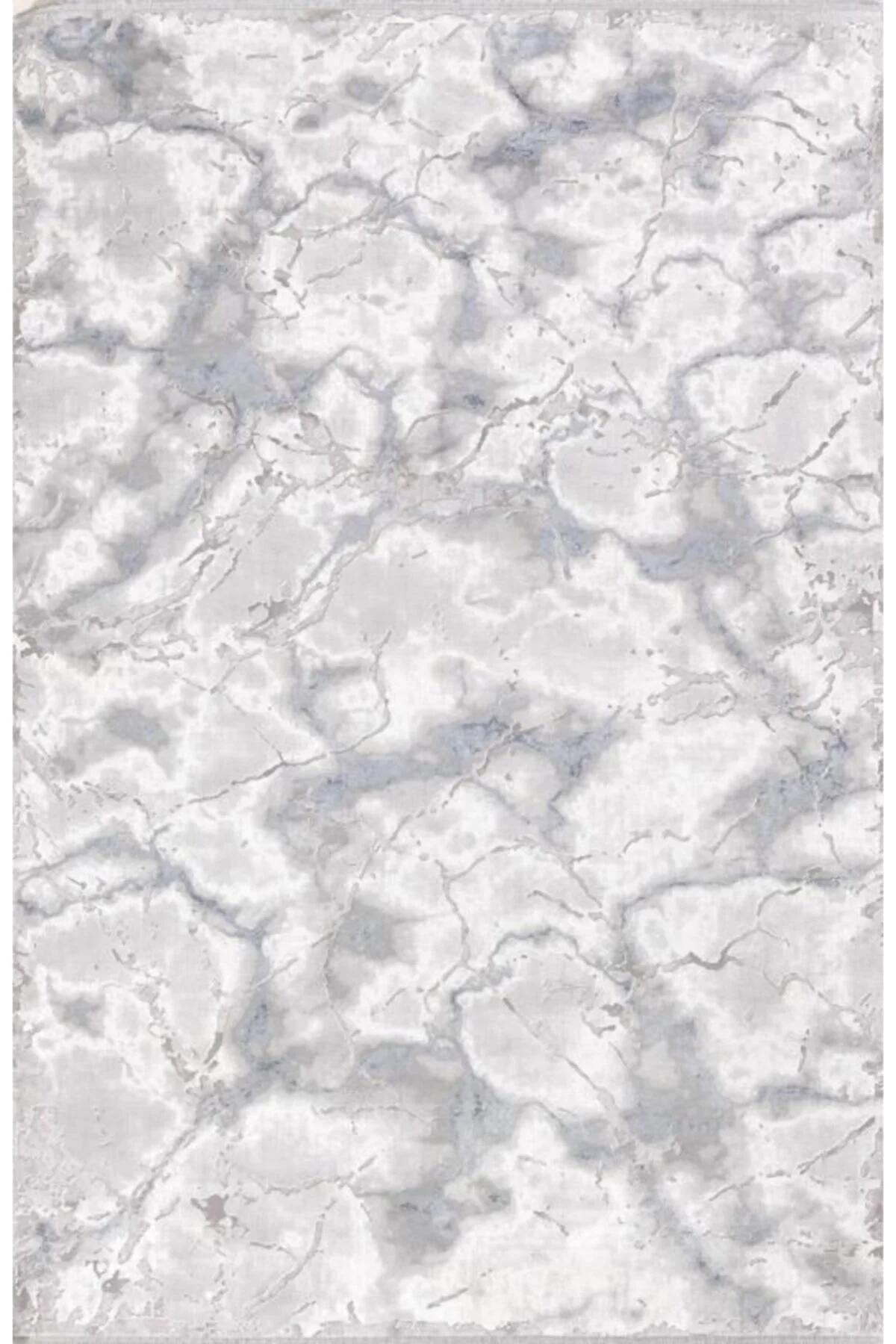 Padişah 31871 Gri 12 mm Akrilik Yıkanabilir Kalın Kaymaz Pamuk Taban Dikdörtgen Makine Dokuma Salon Halısı 80x150 cm