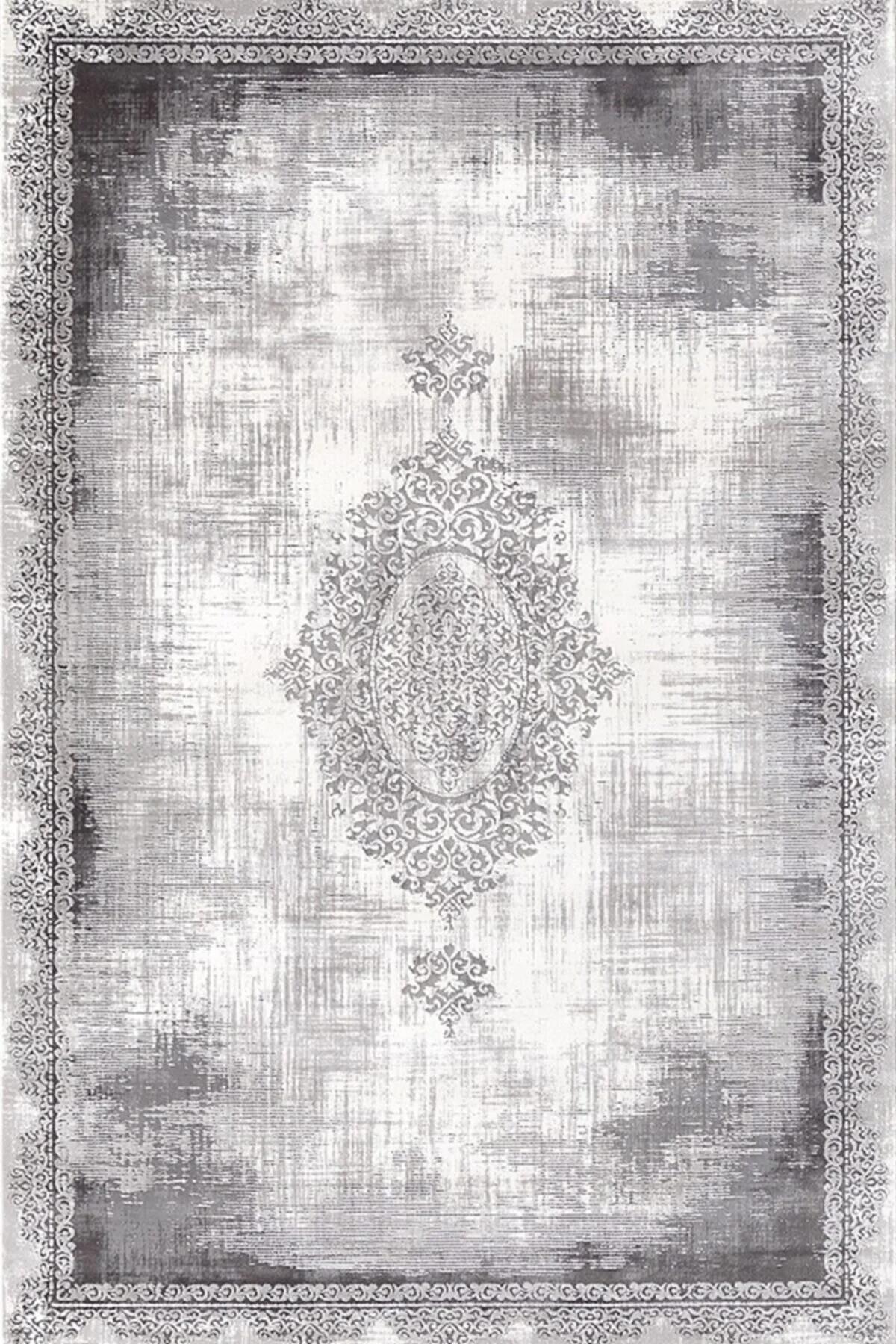 Merinos Çok Renkli 8 mm Akrilik Toz Tutmaz Yıkanabilir İnce Kaymaz Pamuk Taban Dikdörtgen Makine Dokuma Salon Halısı 80x150 cm
